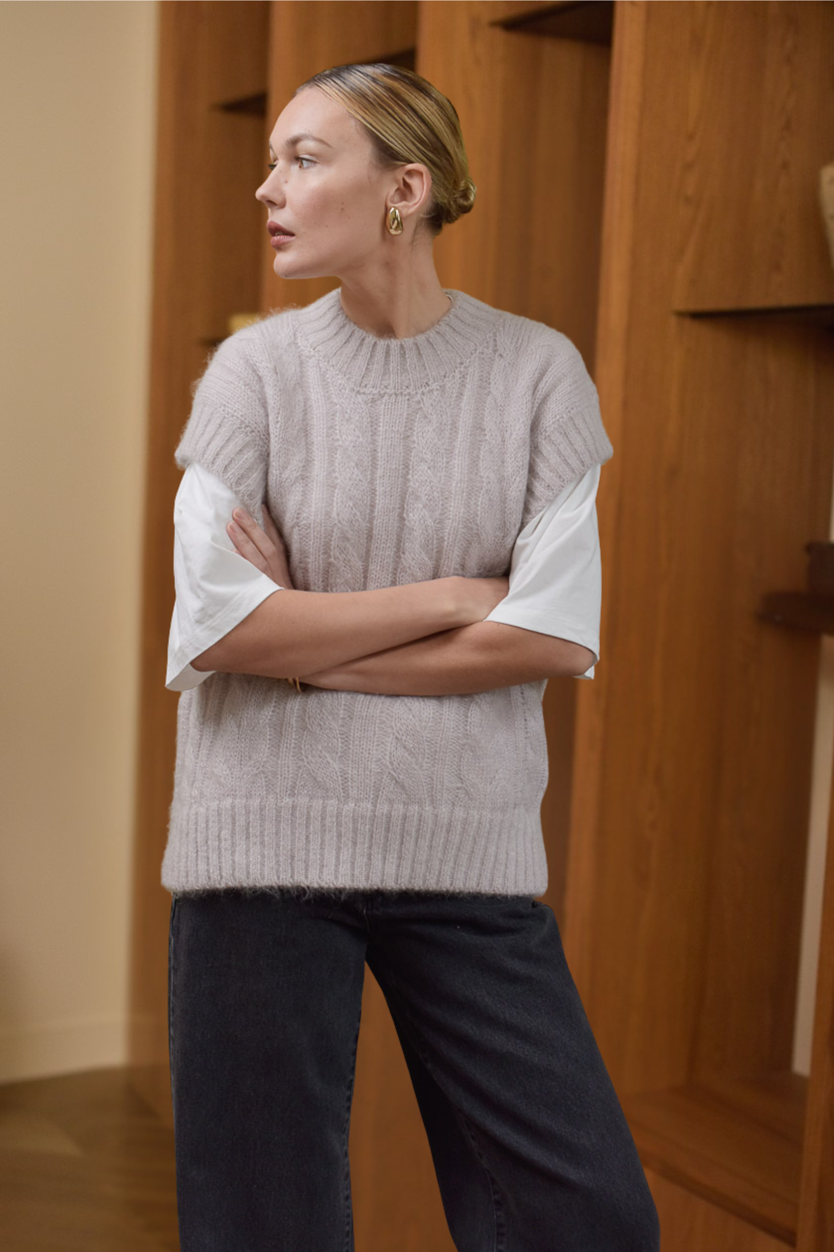 Pull sans manches Tilda beige