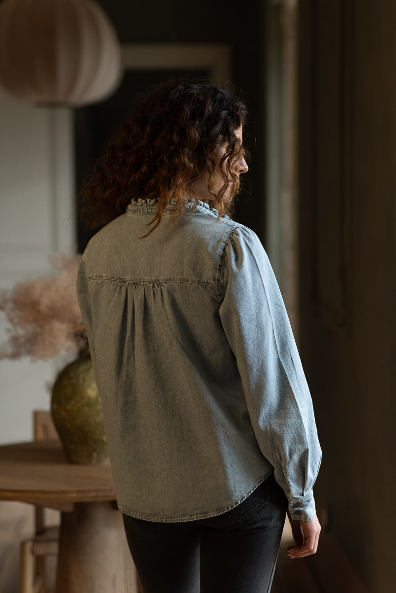 Ines bleach denim blouse