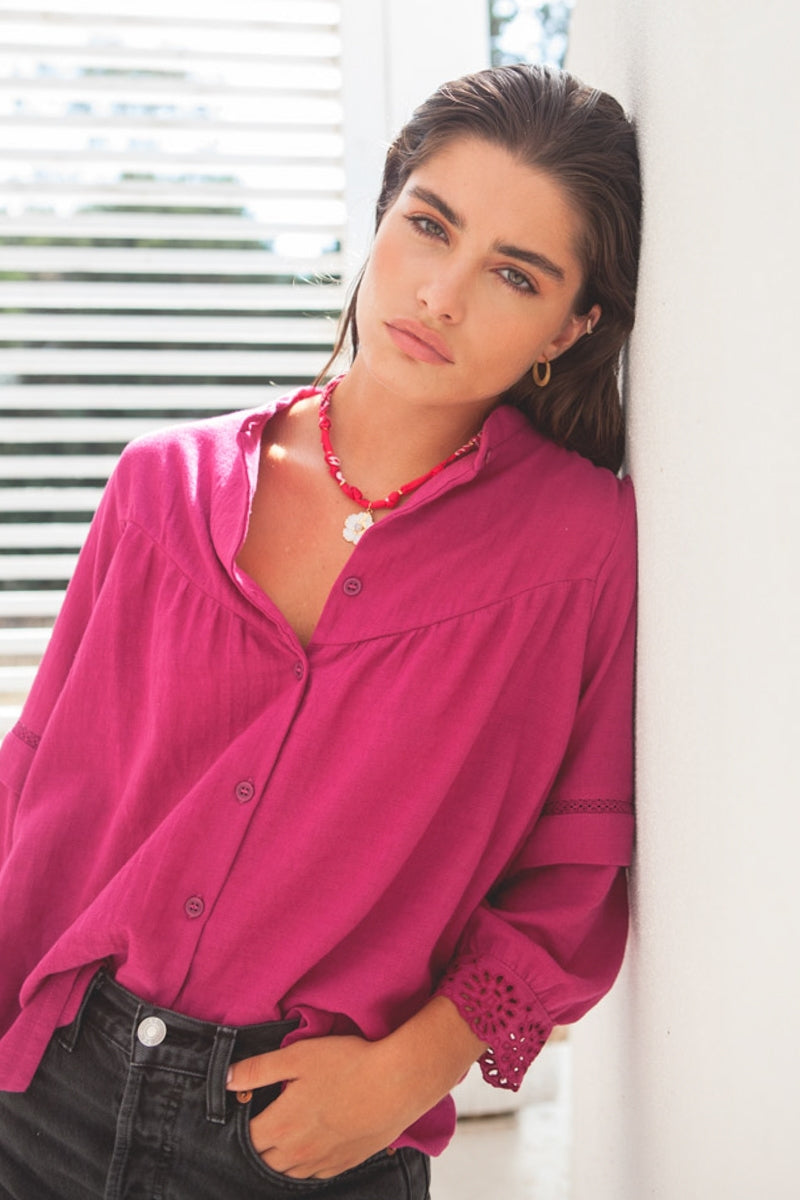 BLOUSE ROMANE rose berry-OUTLET-ROSE BERRY-marlot-paris