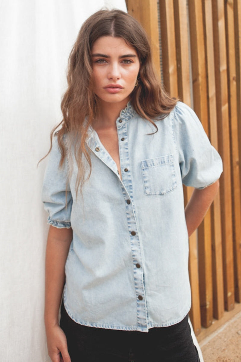 BLOUSE TESSA bleach denim-OUTLET-bleach denim-marlot-paris