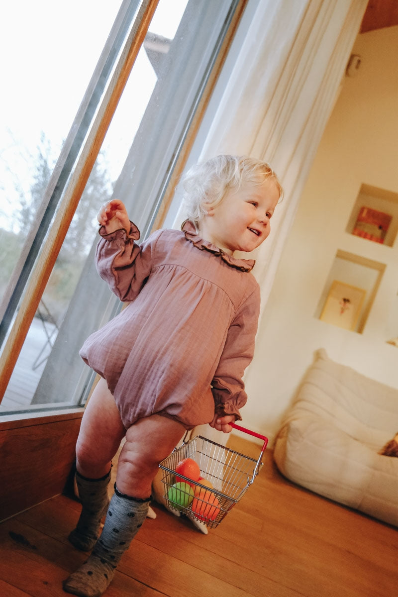 Barboteuse Amour mauve-Bébé-mauve-marlot-paris