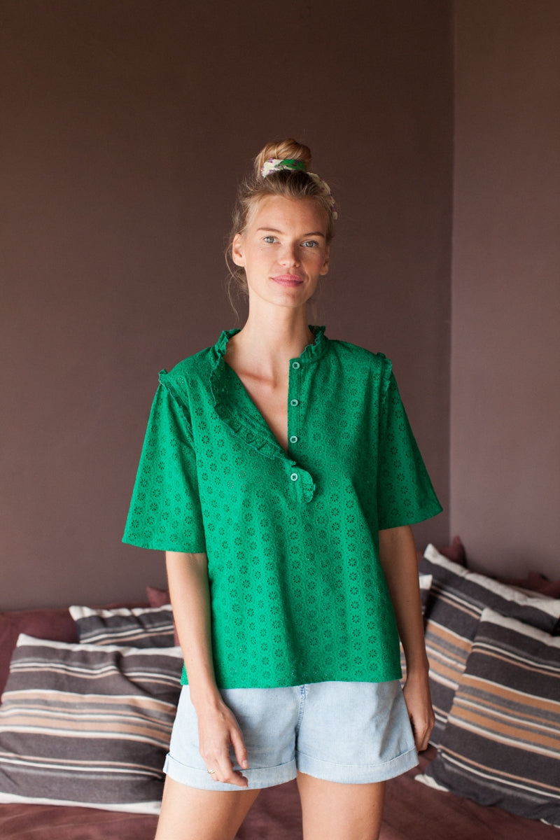 Blouse Agatha émeraude-OUTLET-vert émeraude-marlot-paris
