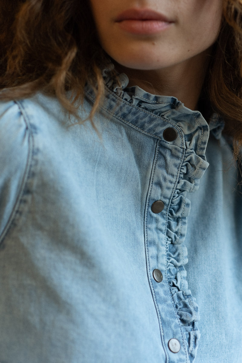 Ines bleach denim blouse