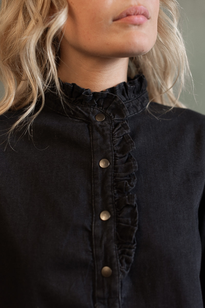 Blouse Inès denim noir-FEMME-noir-marlot-paris