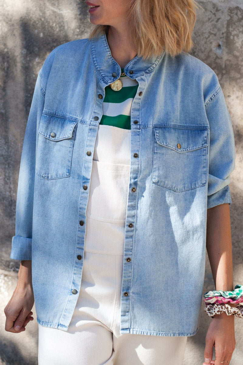 CHEMISE SACHA denim-OUTLET-bleach denim-marlot-paris