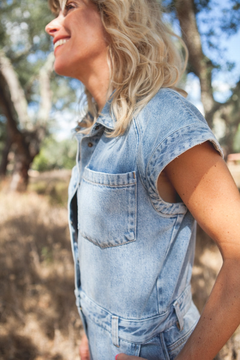 COMBINAISON TINA bleach-COLLAB-bleached denim-marlot-paris