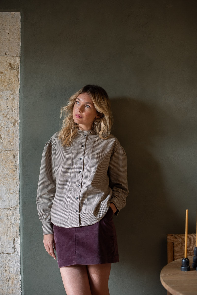 Chemise Argentine vichy-FEMME-mini vichy noir-marlot-paris