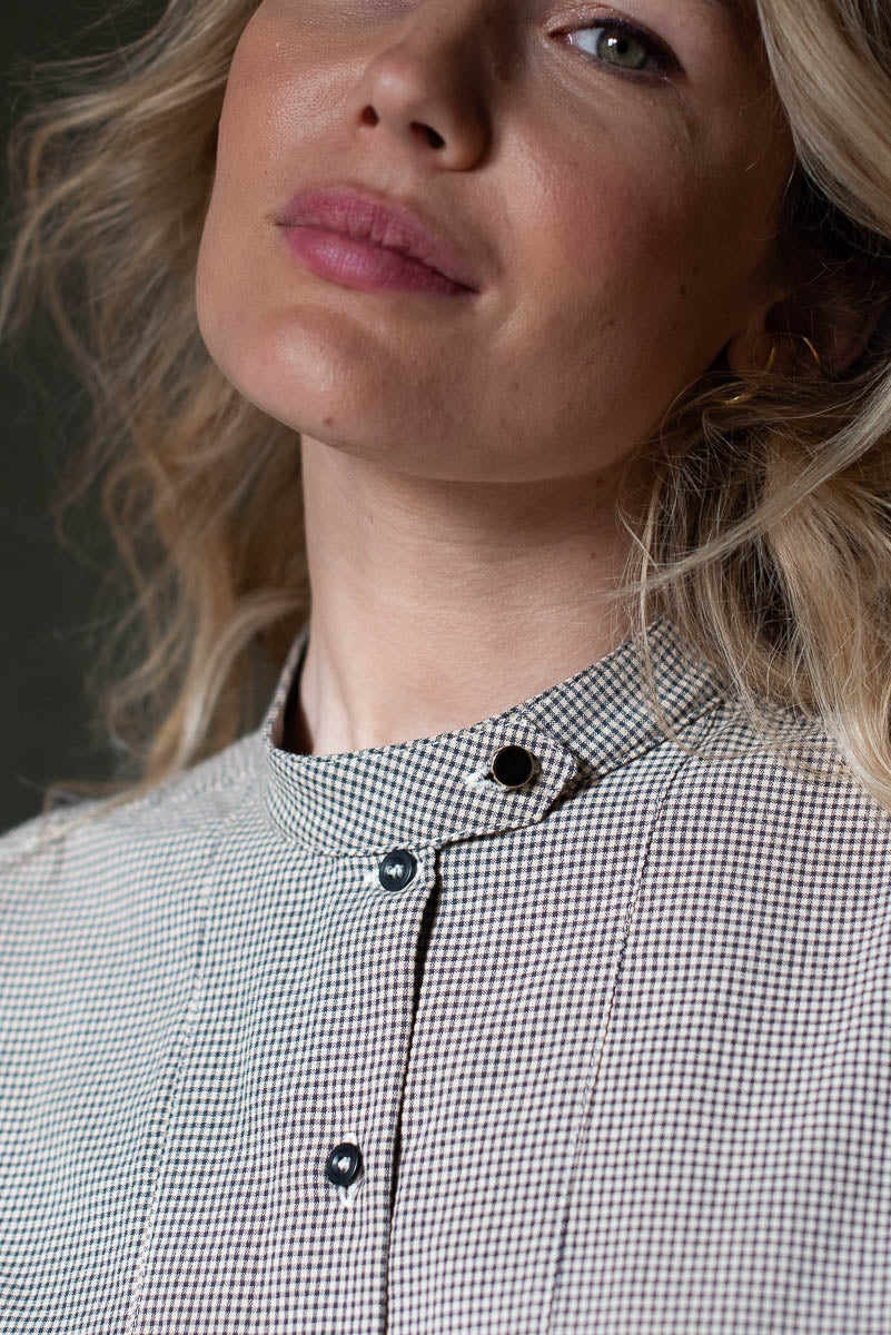 Chemise Argentine vichy-FEMME-mini vichy noir-marlot-paris