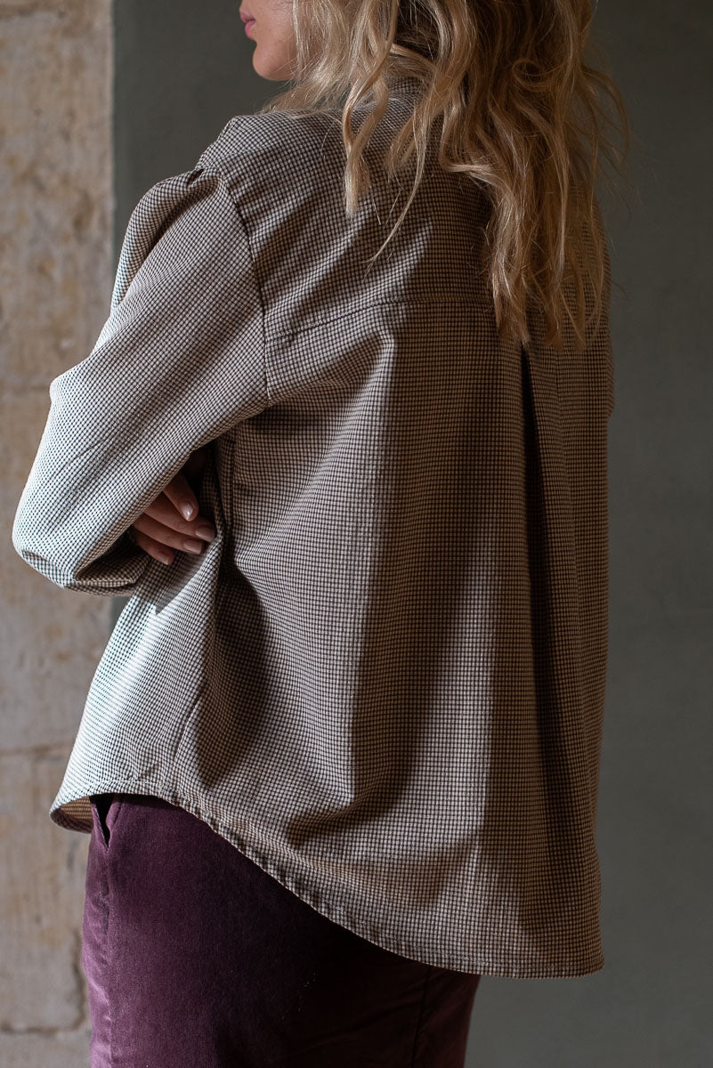 Chemise Argentine vichy-FEMME-mini vichy noir-marlot-paris