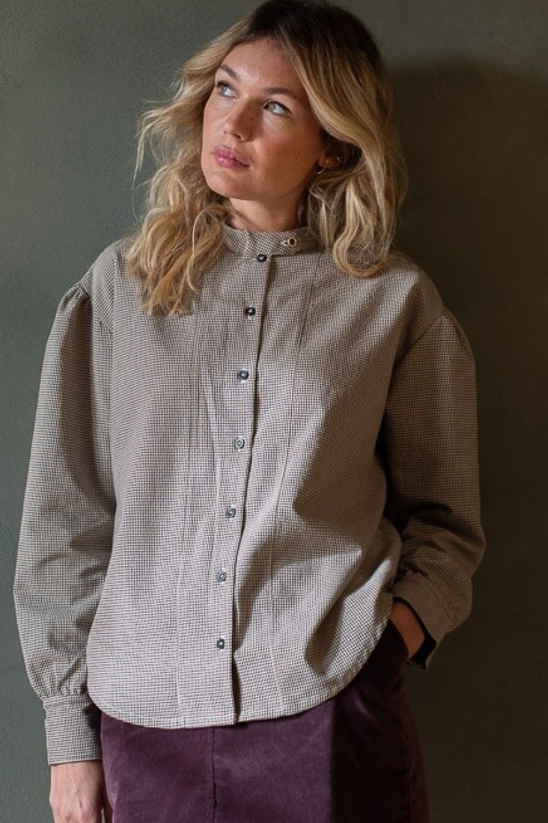 Chemise Argentine vichy-FEMME-mini vichy noir-marlot-paris