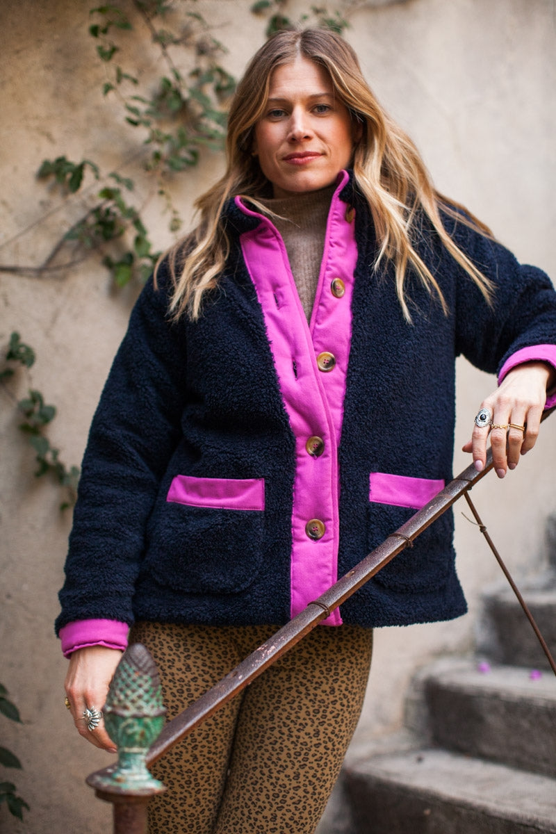 MANTEAU ELSA navy-ARCHIVES-bleu navy-marlot-paris