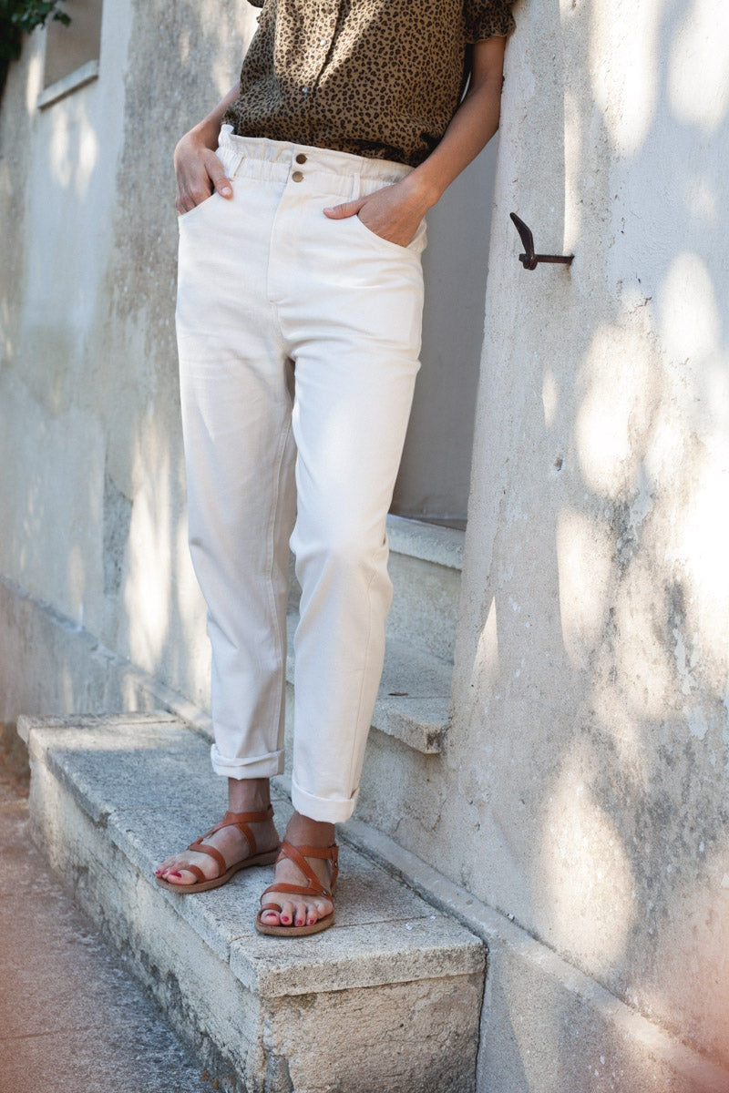 PANTALON HÉLIA vanille-OUTLET-vanille-marlot-paris