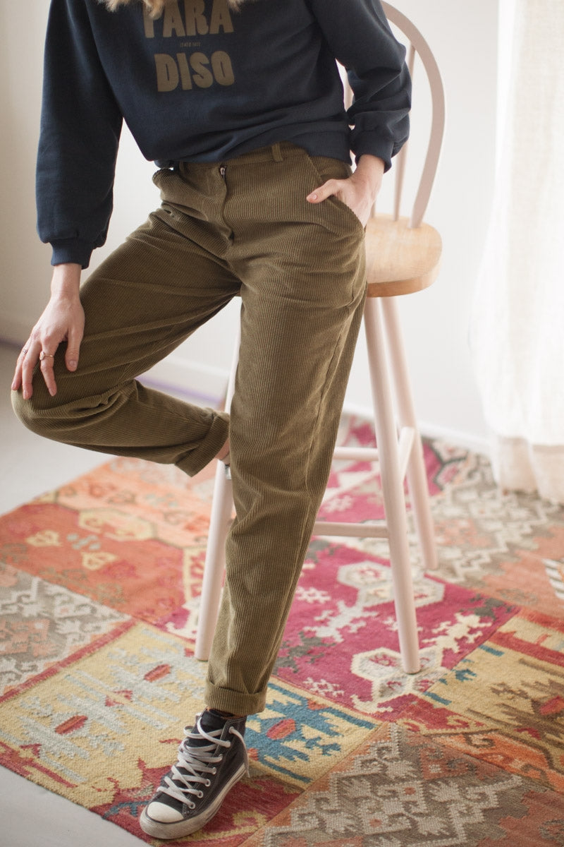 Pantalon femme Aimé velours côtelé wasabi-OUTLET-wasabi-marlot-paris