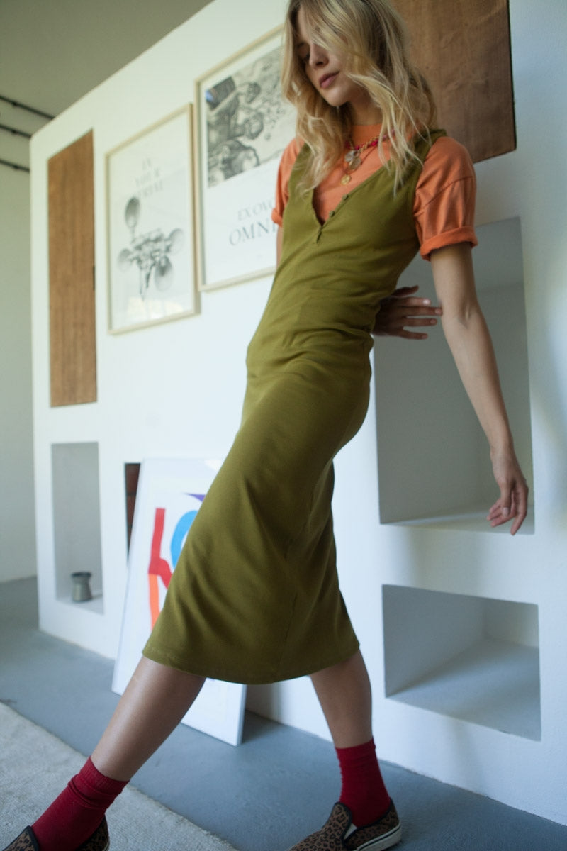 ROBE SOPHIE olive-OUTLET-HUILE D'OLIVE-marlot-paris