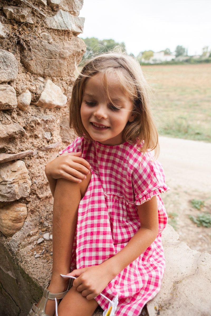 Robe AMAÏA vichy fushia-OUTLET-vichy fushia-marlot-paris