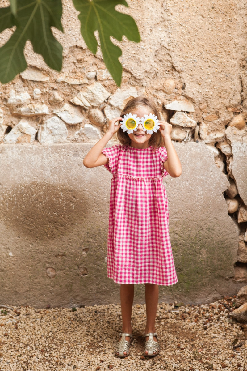 Robe AMAÏA vichy fushia-OUTLET-vichy fushia-marlot-paris