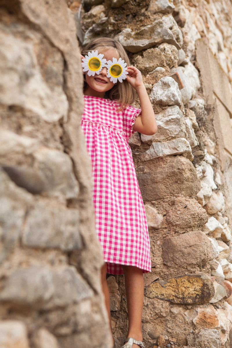 Robe AMAÏA vichy fushia-OUTLET-vichy fushia-marlot-paris