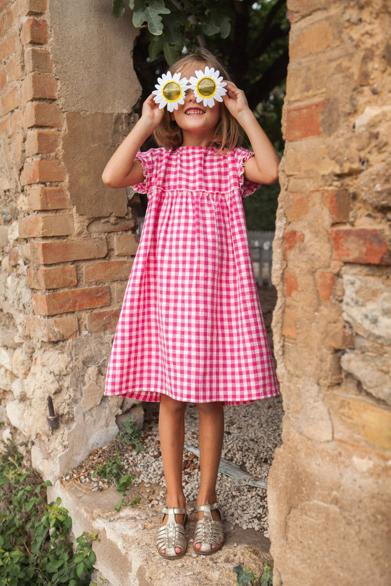 Robe AMAÏA vichy fushia-OUTLET-vichy fushia-marlot-paris