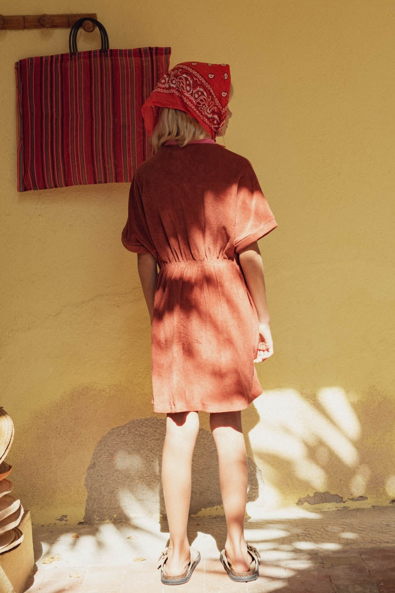 Robe Thelma terracotta-fille-terracotta-marlot-paris