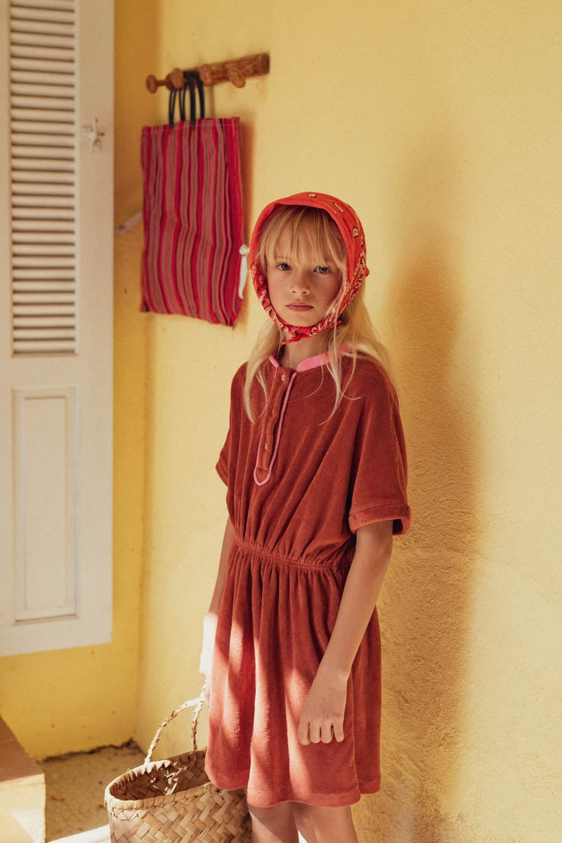 Robe Thelma terracotta-fille-terracotta-marlot-paris