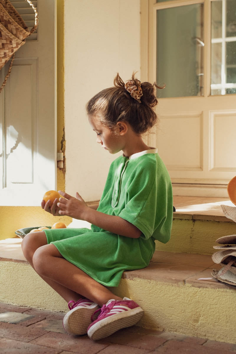 Robe Thelma vert-fille-VERT AQUA-marlot-paris