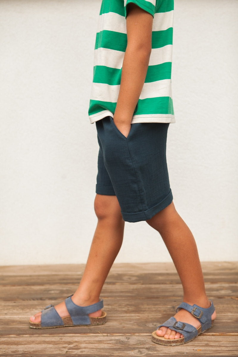 SHORT ERNEST indigo-OUTLET-bleu pacifique-marlot-paris