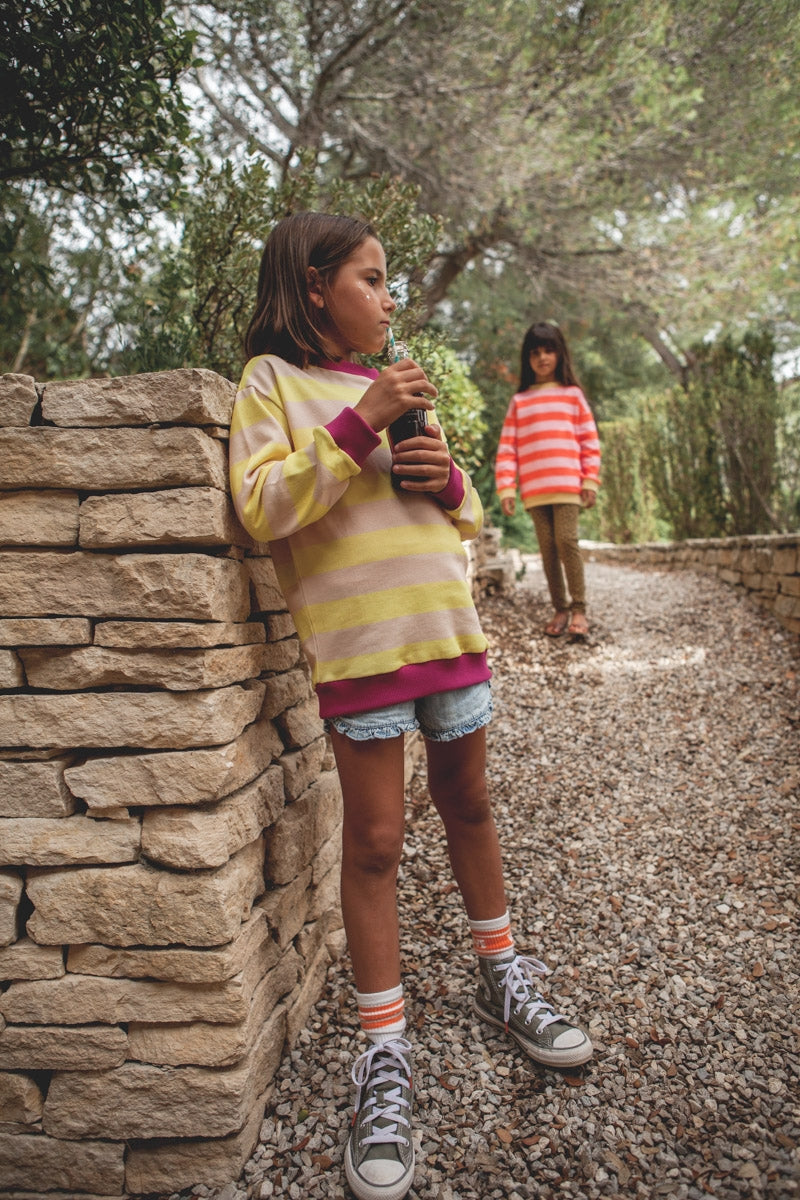 SWEAT POPPY rayé limoncello-COLLAB-RAYE LIMONCELLO-marlot-paris
