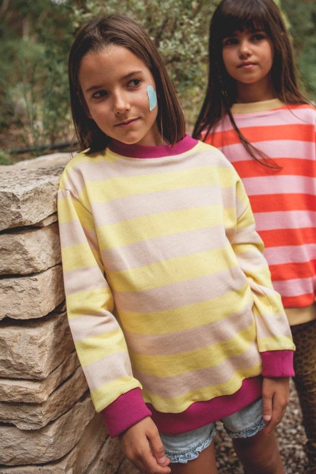 SWEAT POPPY rayé limoncello-COLLAB-RAYE LIMONCELLO-marlot-paris
