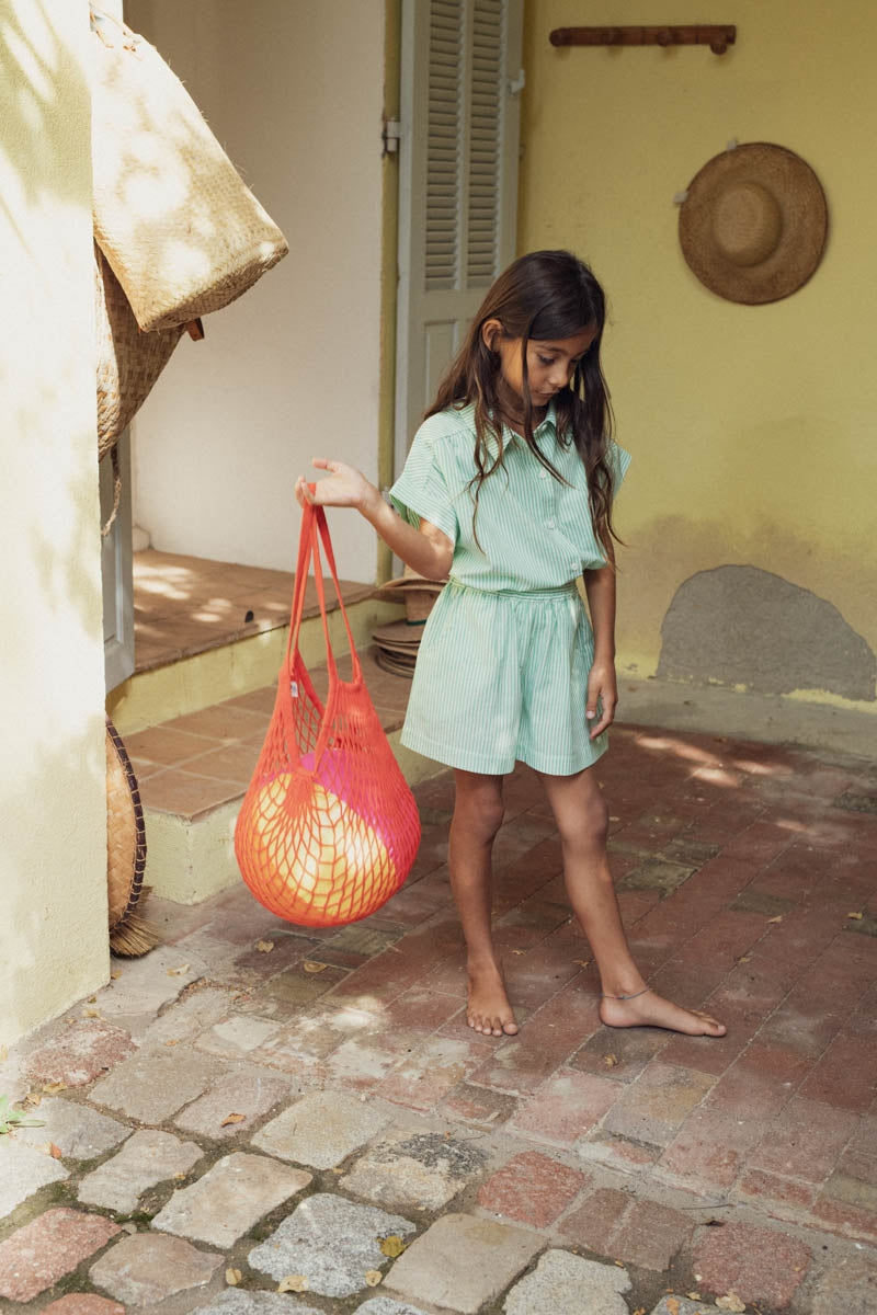 Short Arsène rayé vert-fille-rayé vert-marlot-paris