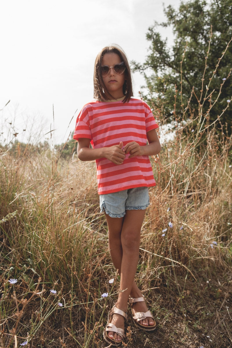 T-shirt Mini Amore rayé malabar-OUTLET-RAYE MALABAR-marlot-paris