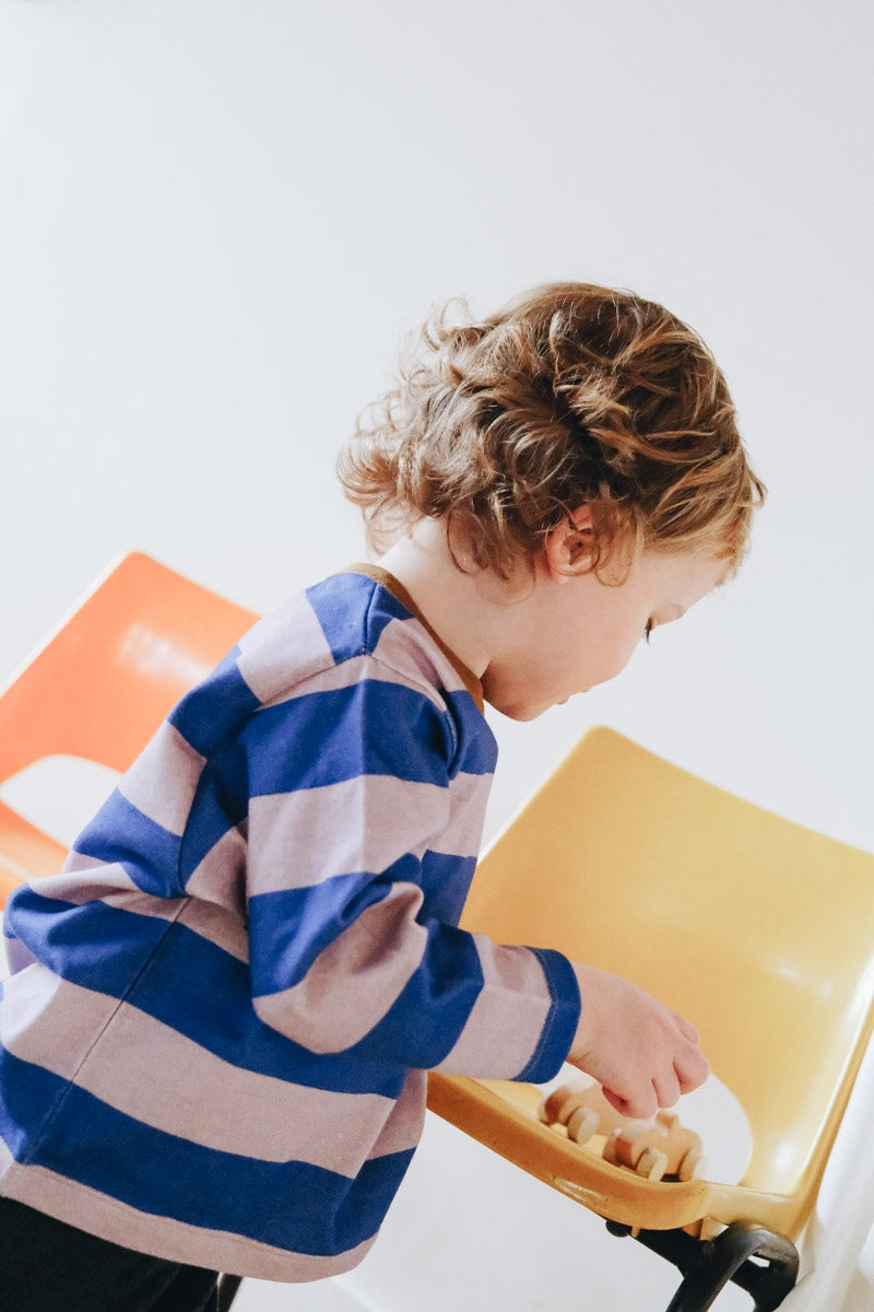 Tee-shirt bébé Swann rayé-Bébé-rayé bleu mauve-marlot-paris