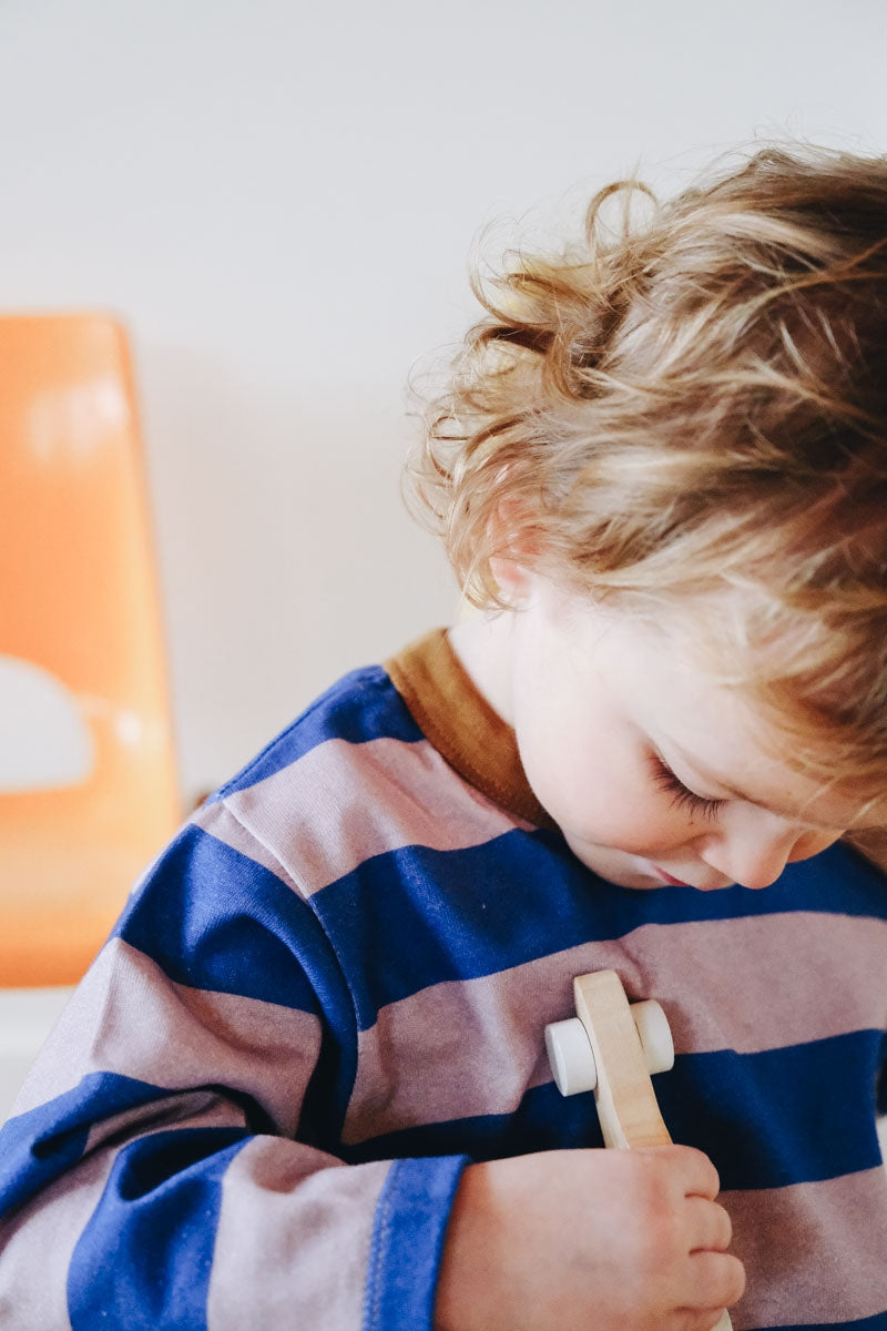 Tee-shirt bébé Swann rayé-Bébé-rayé bleu mauve-marlot-paris