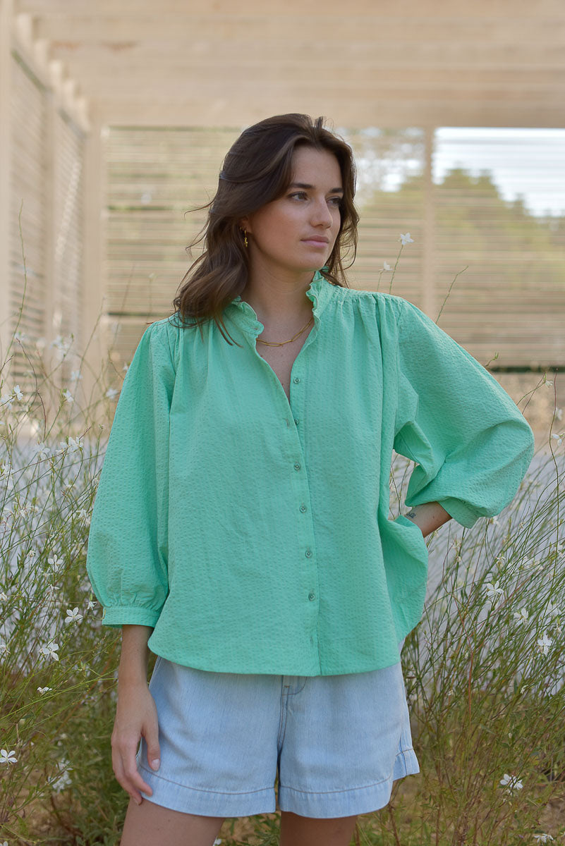 look femme blouse dahlia vert mint marlot paris
