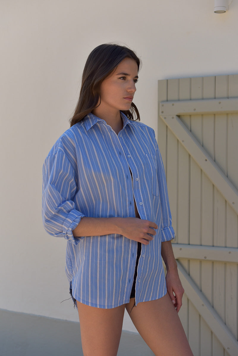 chemise femme rayures bleues roméo marlot paris