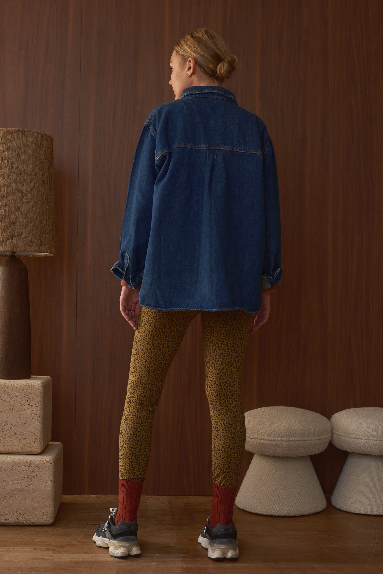 Vue de dos legging léopard bronze Mika femme Marlot Paris