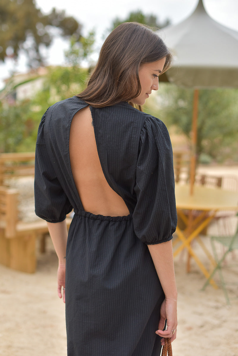 vue de dos robe femme aimé noir marlot paris