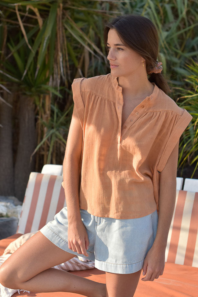 blouse femme agnès argile coton marlot paris