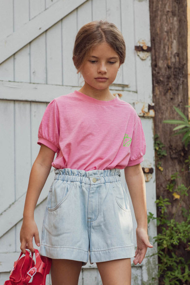 Tee-shirt Capri rose bonbon-Enfant-rose bonbon-marlot-paris