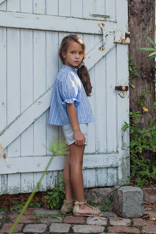 Blouse Toscane rayé bleu-Enfant-raye bleu lavande-marlot-paris