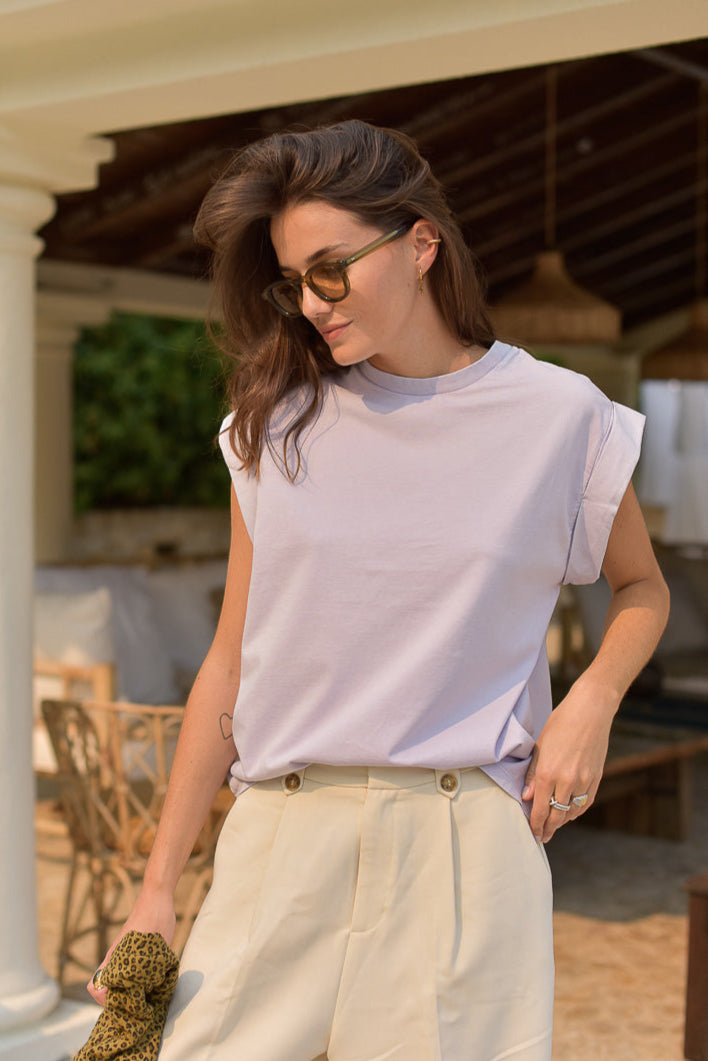 tee-shirt femme coton bio max lilas marlot paris