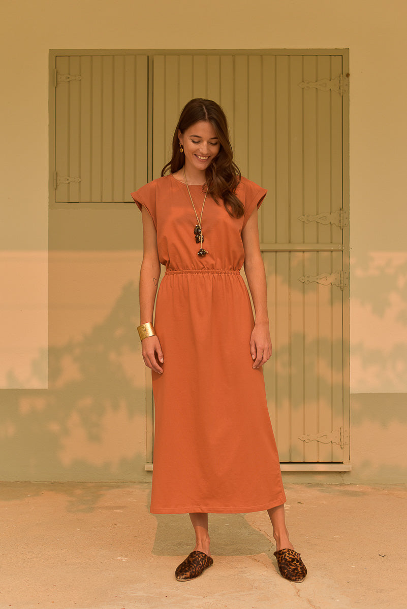 robe femme alix brique coton bio marlot paris