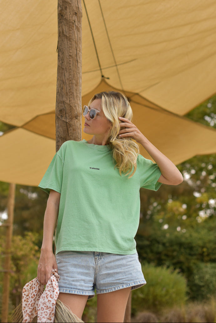 look femme tee shirt coton bio jil marlot paris et short jean