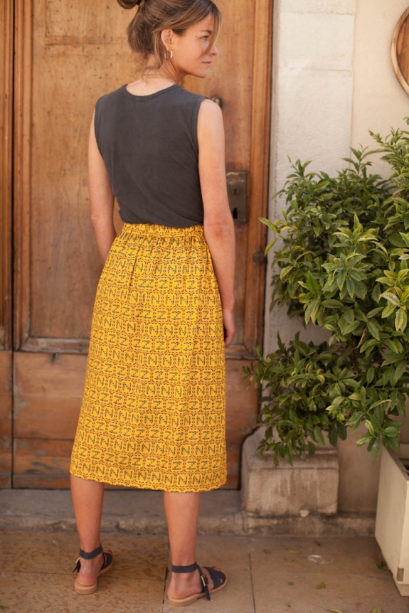 Woman skirt Hortense sunflower print