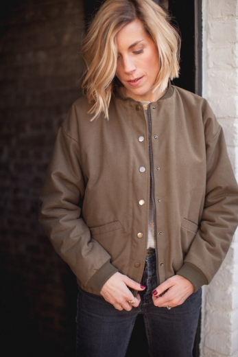 Nina olive cotton twill jacket