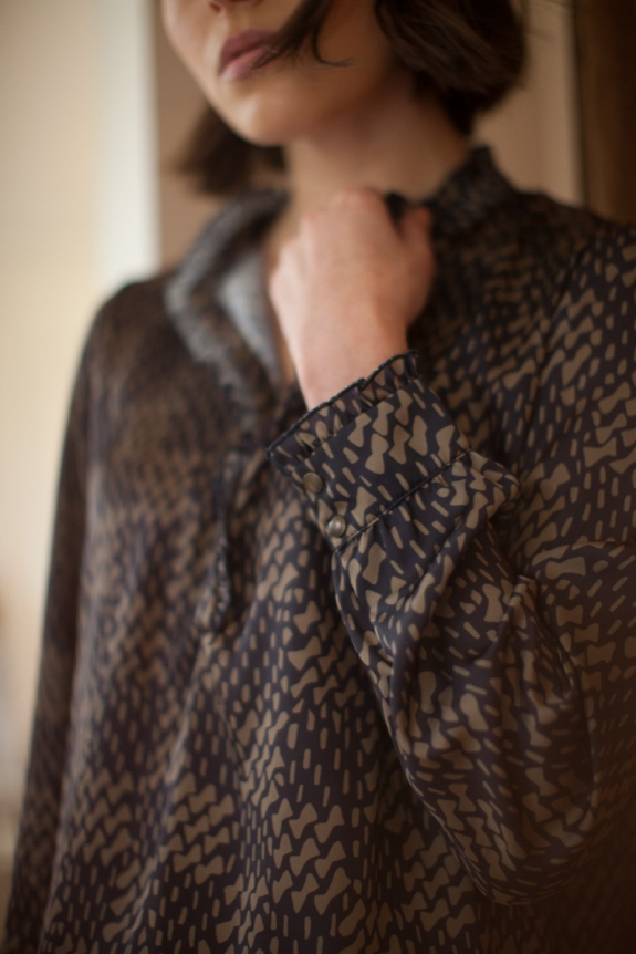 Isaure blouse black bronze cotton gauze