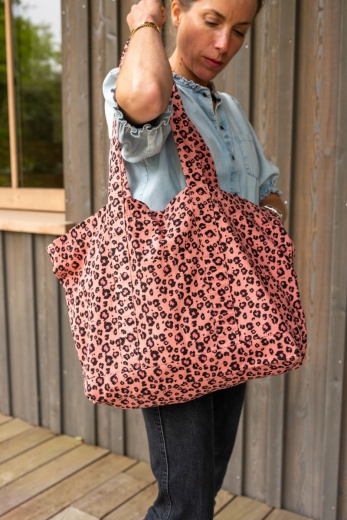 Pink Leopard maxi tote bag