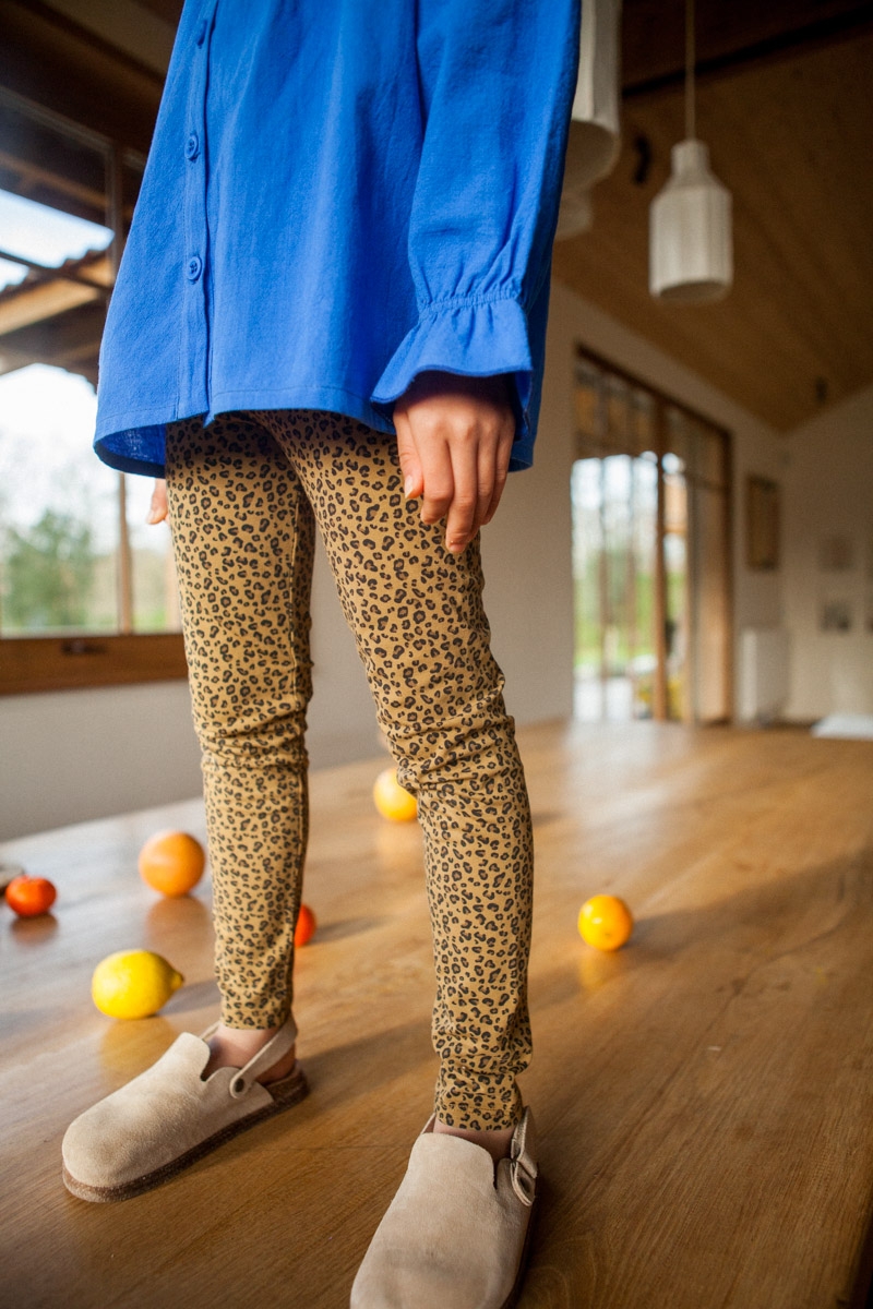Mikky leggings in leopard bronze cotton jersey - Marlot Paris