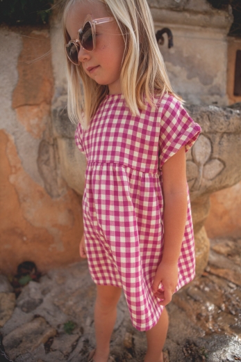 MOLLY DRESS berry pink gingham