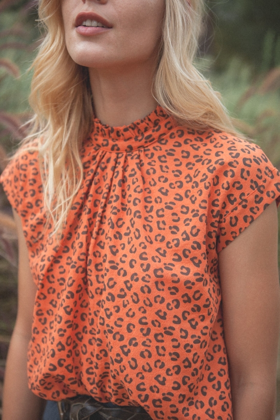BLOUSE COSIMA léopard orange