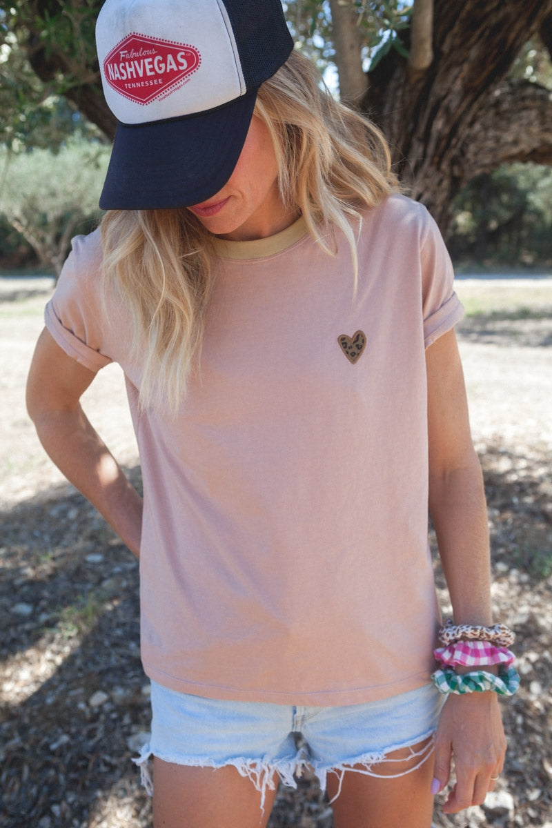 T-SHIRT JOY rose poudré-OUTLET-rose poudré-marlot-paris